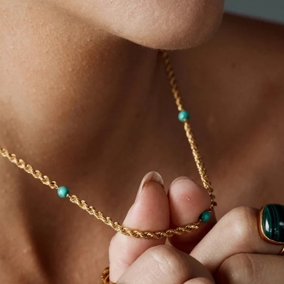 Malachite rope necklace - Picture 5 of 5